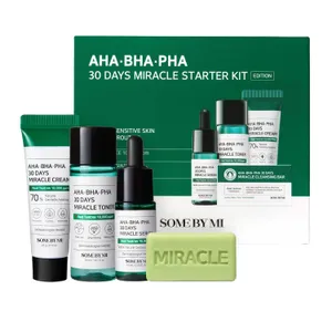 Some By Mi AHA.BHA.PHA 30 Days Miracle Starter Kit - Miracle Cleansing Bar(30g) + Miracle Toner (30ml) + Miracle Serum (10ml) + Miracle Cream (20g)